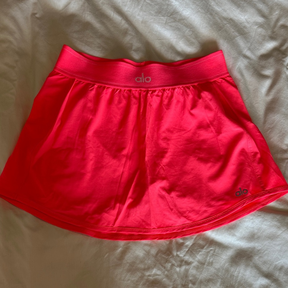 ALO Yoga Limited Edition Fluorescent Coral Pink Match Point Skirt